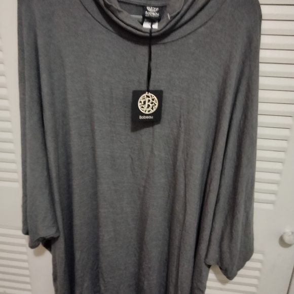 bobeau Sweaters - BOBEAU  COWL NECK QUARTER SLEEVE CHARCOAL GRAY  SWEATER 3x NWT